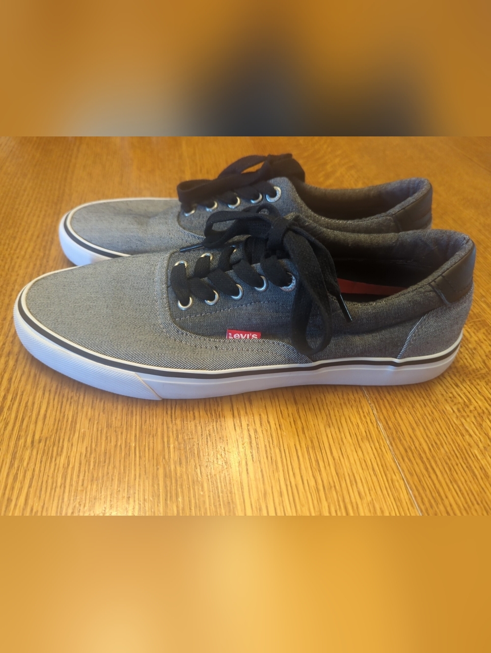 Levi's Black Demin Color Tie Sneaker Shoe │Red Tab │Mens │Size 10